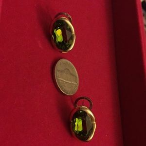 Pierced earrings - citrine color